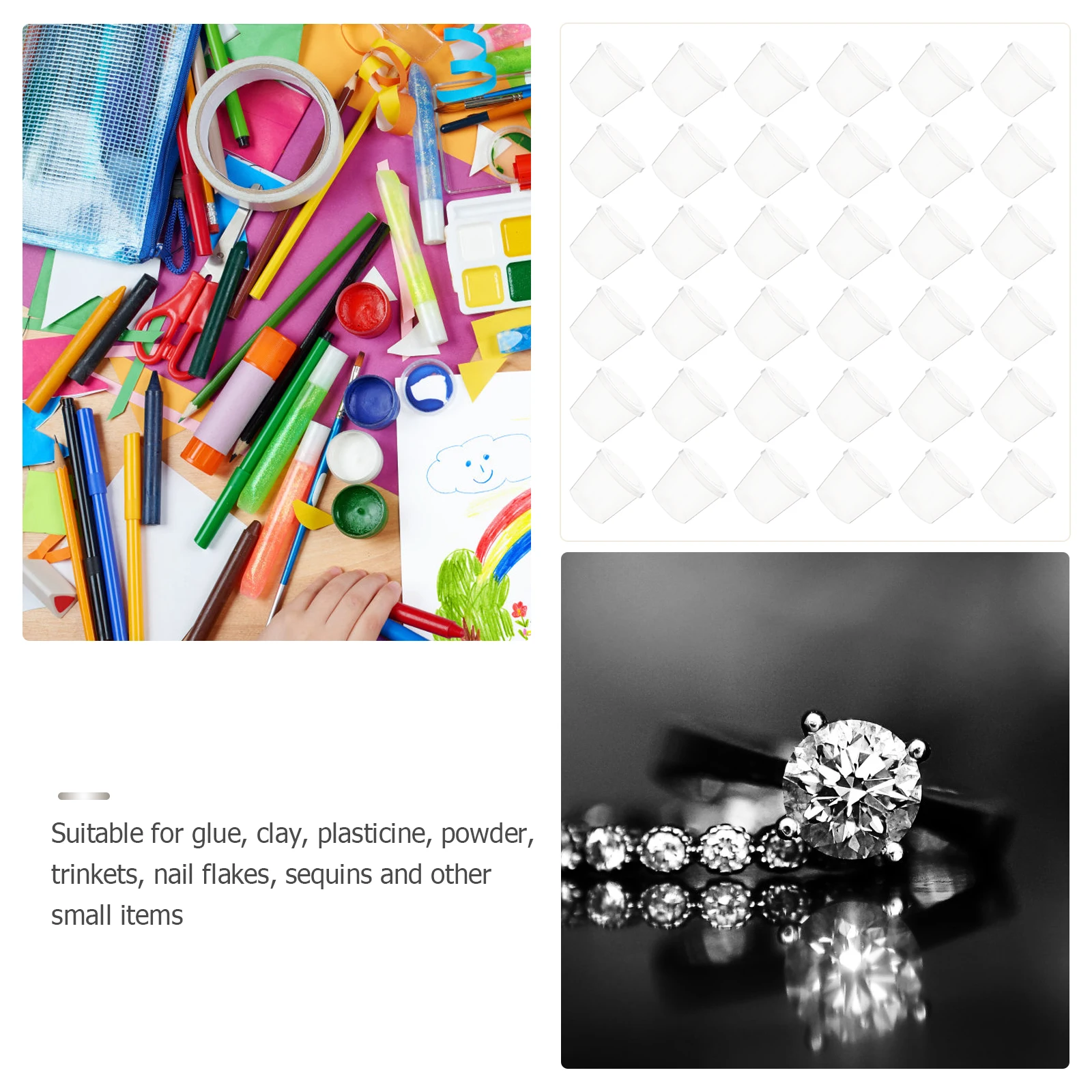 

100 Pcs Watercolor Pigment Cups Sand Paint Mixing Transparent Pp Painting Palette