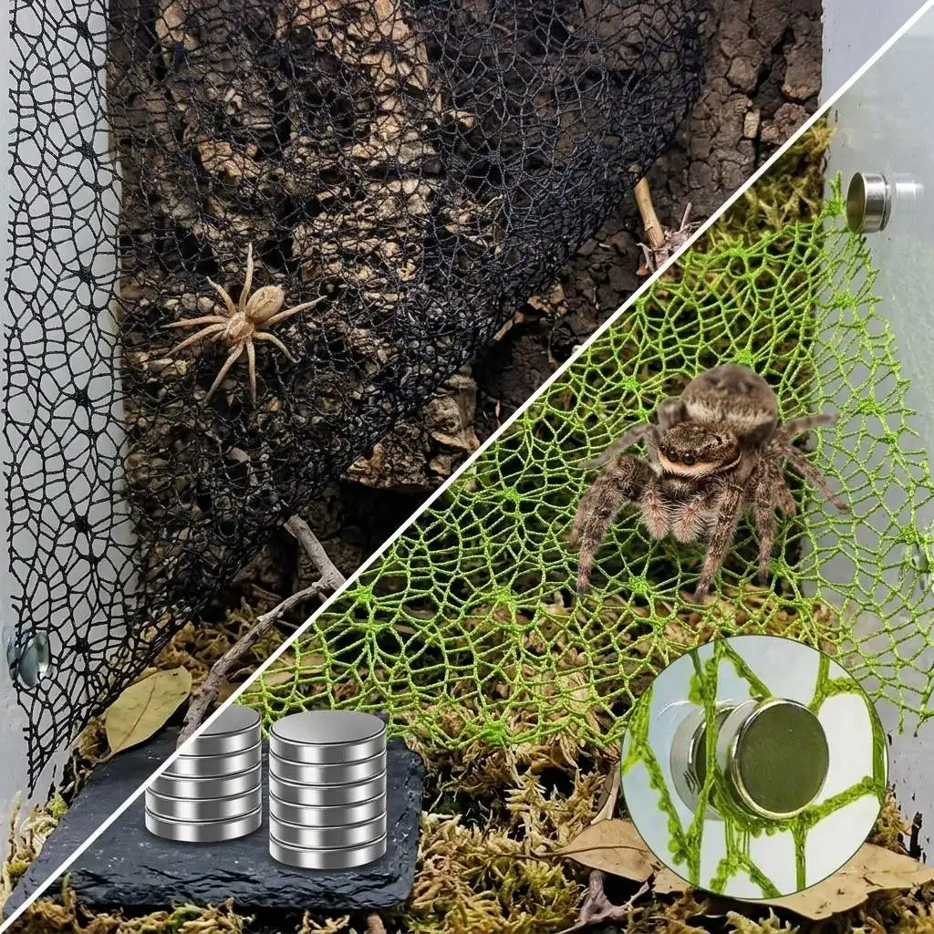 

Climbing Net for Jumping Spiders 20x12 Inch Eco-friendly Habitat Accessory Compatible with Mantis Tarantula