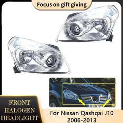 For Nissan Qashqai J10 2006~2013 Front Halogen Headlights Assembly Clear Lens Running Driver Light Lamp Replacement Accessories