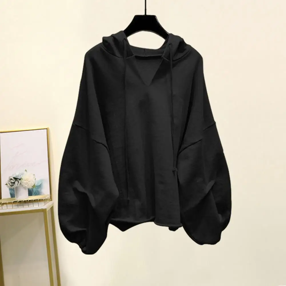 Women Casual Hoodies Long Sleeves Zipper Placket Solid Color Loose Jackets Drawstring Hooded Coat Spring Autumn Clothing Female