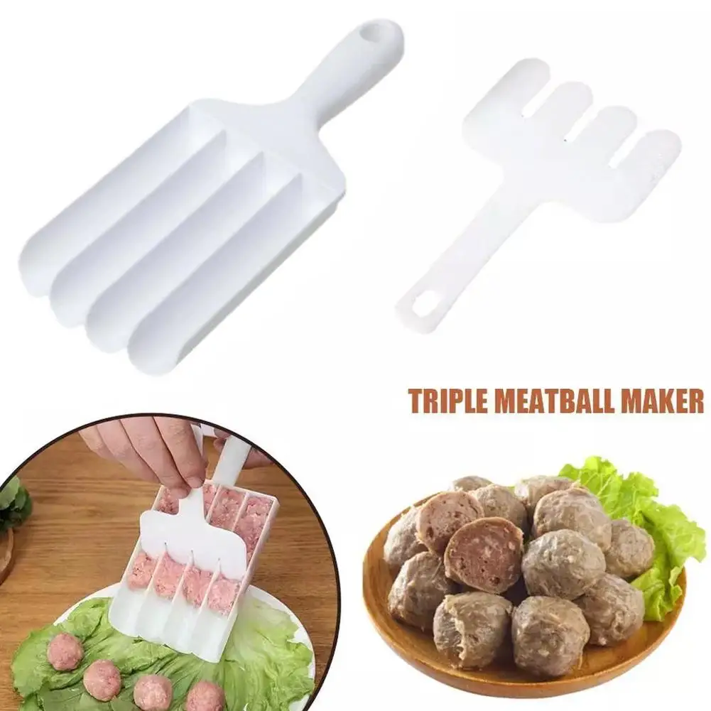 Kitchen Gadgets Cooking Sausage Maker Plastic Meatball Machine Set Fried Fish Mouth Meat Making Ball Mold Spoon