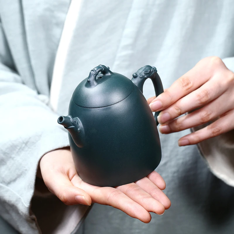 Zanghutianxia Large Capacity Yixing Purple Clay Teapot Handmade Teapot Single Teapot Raw Ore Republic of China Green Clay Teapot