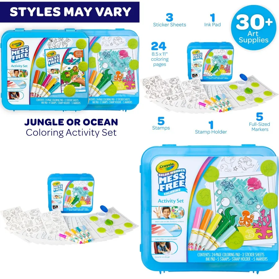 

Crayola Color Wonder Mess Free Coloring Activity Set 30+ Pcs Holiday Christmas Gift for Toddlers Travel Art Kit with Markers St