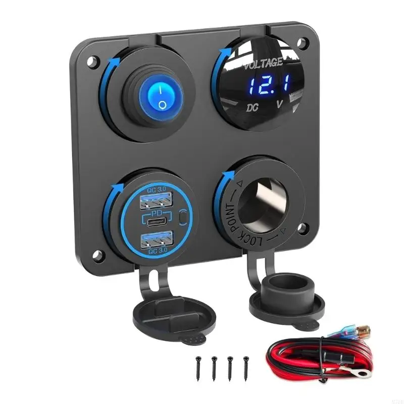 M76E 12V Automotive Boat Charging Hub With Double PD 20W And Overload Technology Charging Outlet Socket