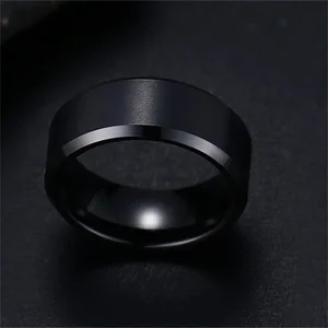 Matte schwarze Edelstahlringe für Männer und Frauen, Mode Charme Schmuck, Ehering, Verlobungsband, Qualität 8 Hauptverkaufsring für Paare - №8