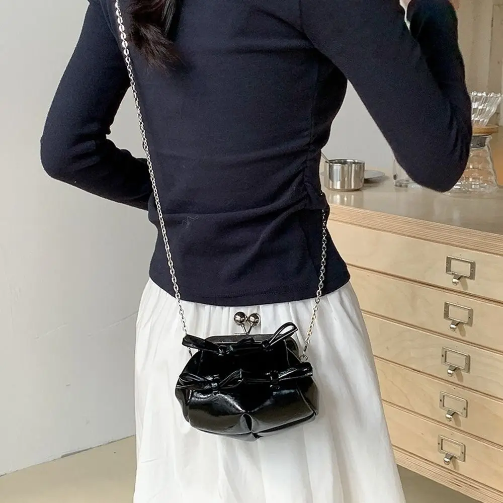 

Girls Korean Style Chain Crossbody Bag Bowknot Silver Bow Shoulder Bag Mini Messenger Bag Lipstick Bag Coin Purse Outdoor