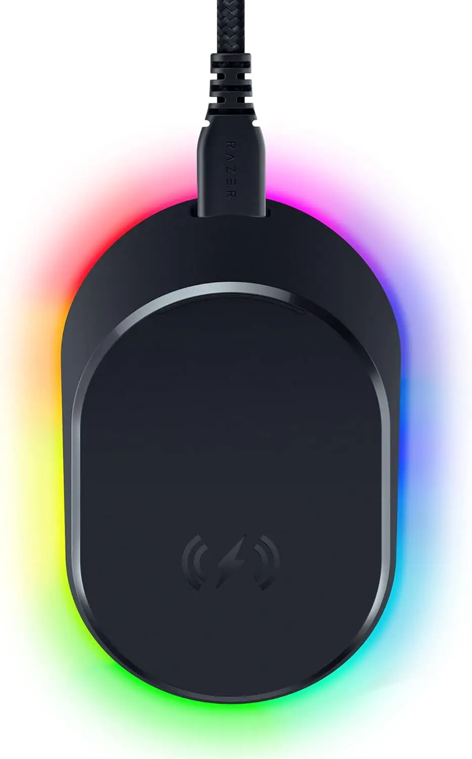 

Magnetic Wireless Mouse Dock with 8K Hz Transceiver, Anti-Slip Base, RGB Lighting in Black