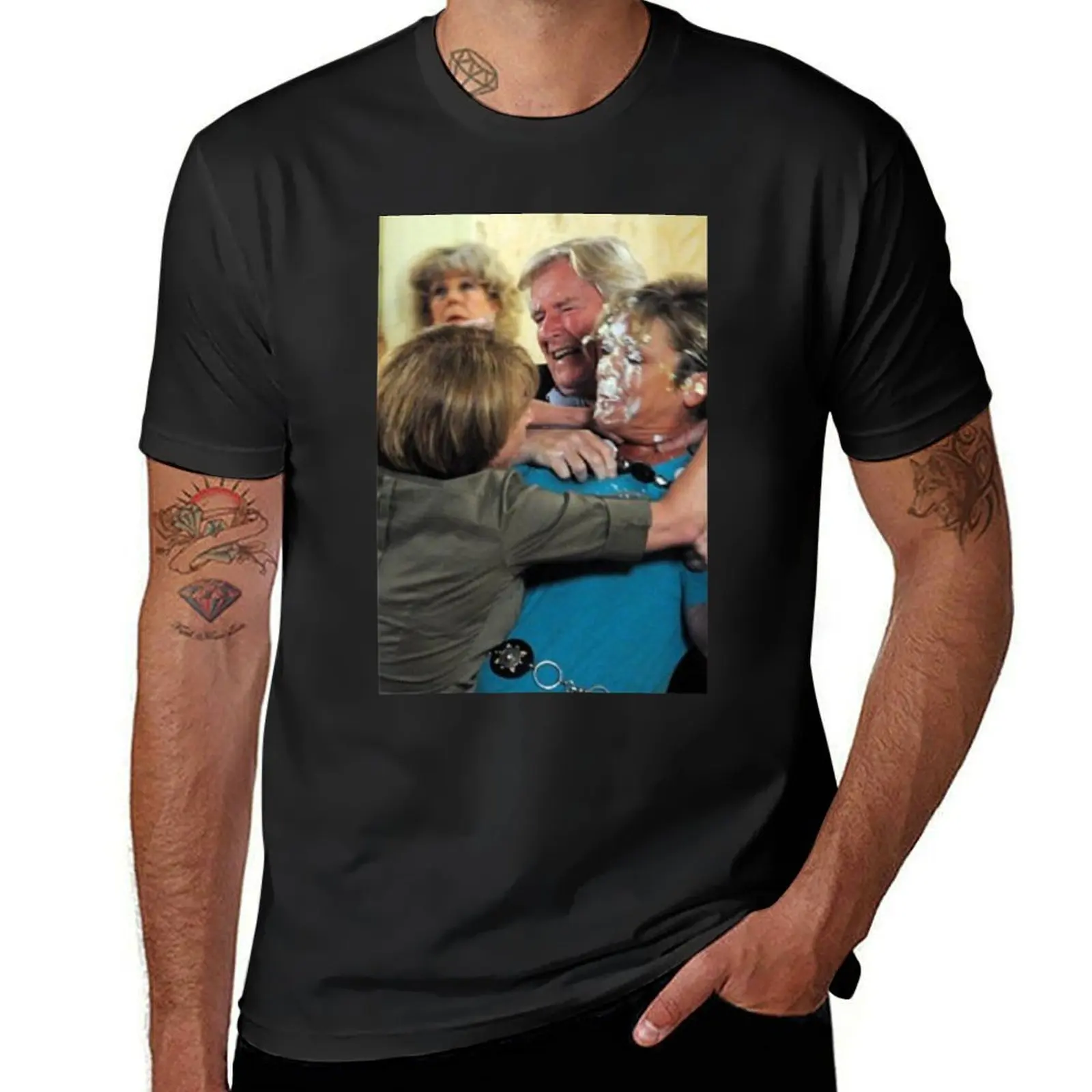 ICONIC CORRIE MOMENTS- DEIDRE GETS PIED BY GAIL T-Shirt sweat boys whites plus sizes mens clothing