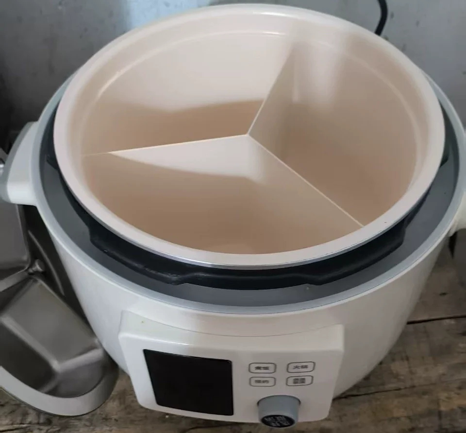 4L Ceramic Coating Triple Compartment Dual Pot Electric Pressure Cooker Multi Functional Rice Cooker