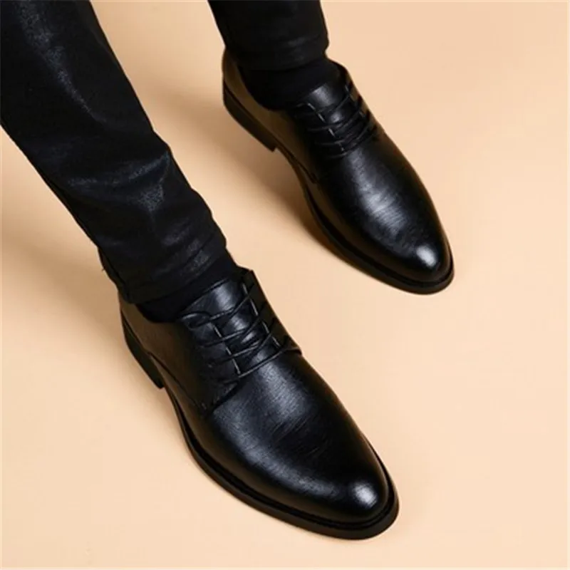 Gentleman men\'s genunine leather business casual shoes really top grade leather excellent quality shoes men wedding shoes