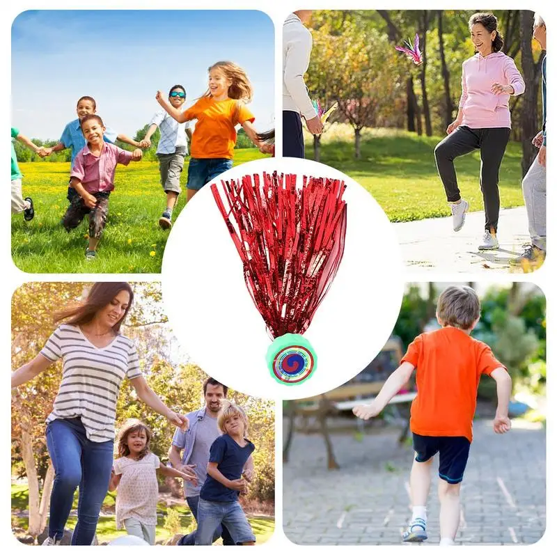 Sport Jianzi Shuttlecock Portable Foot Kick Plastic color strip Shuttlecock Funny Foot Sports Outdoor Game Fitness Entertainment