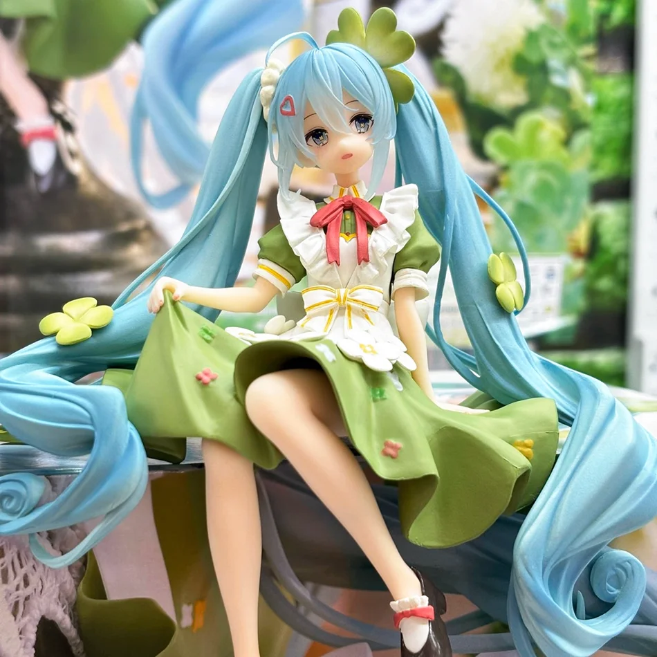 15cm Anime-Figur Miku Noodle Stopper Glücksklee-Feen-Actionfigur PVC-Sammelmodell Ornament Spielzeug Geschenke