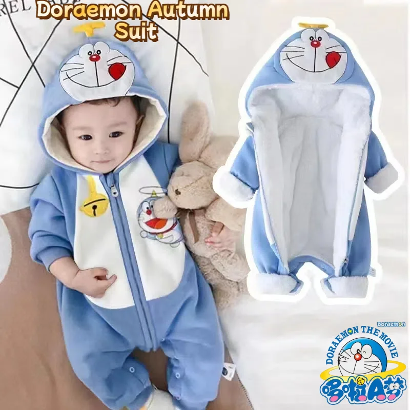 Doraemon Newborn Clothes Autumn Suit Cute Long Sleeve Romper Baby Jumpsuit Spring Autumn Outer Wear Baby Out Clothe Winter