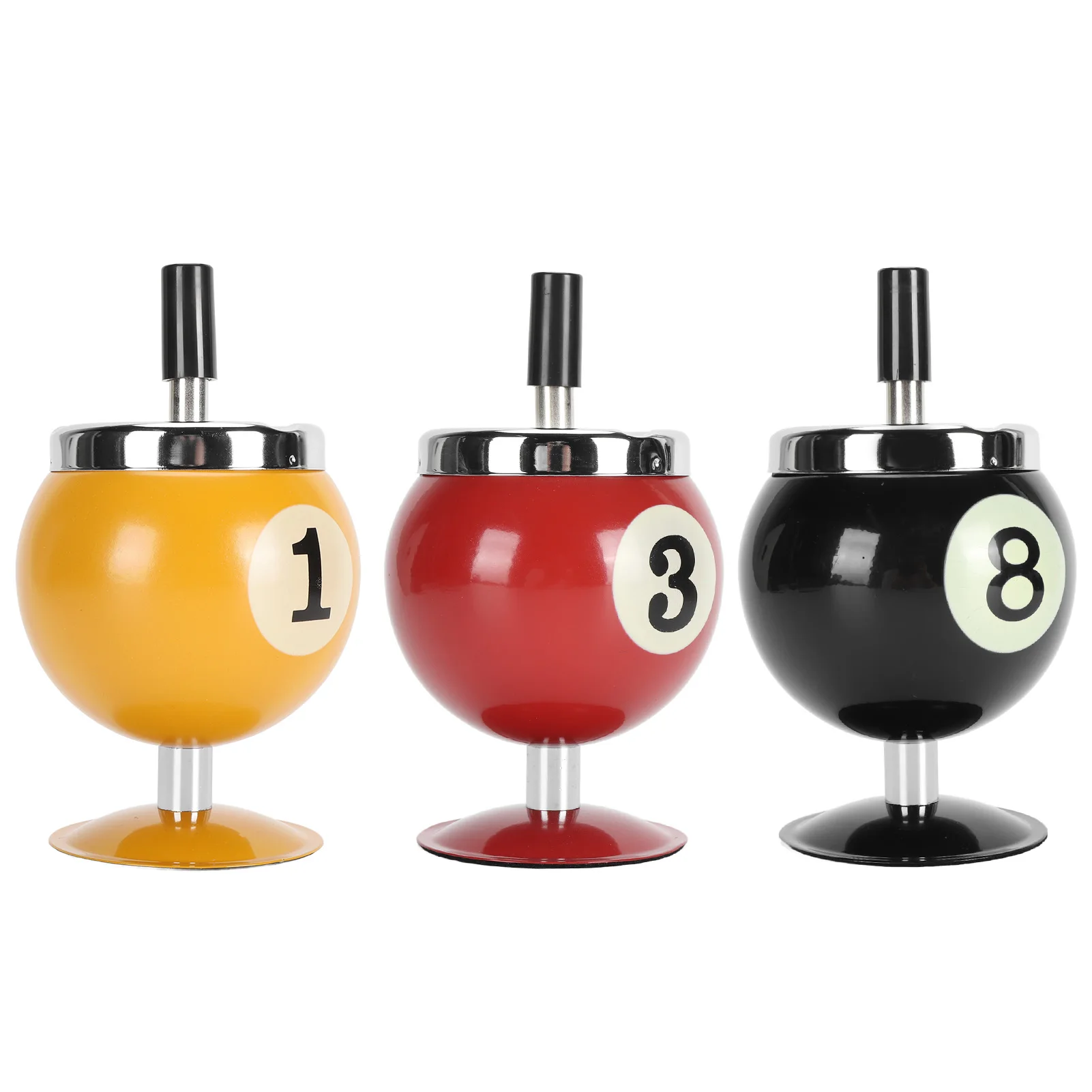 Ashtray Billiard Ashtray with Lid Windproof Automatic Extinguishing Decorative Ashtray for Home Restaurant KTV Bar Cigar Ashtray