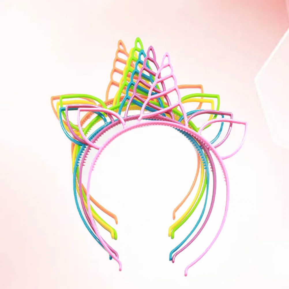 

24Pcs Unicorn Headbands Plastic Colorful Hairbands Party Accessories for Kids Children Girls Creative Hairwear