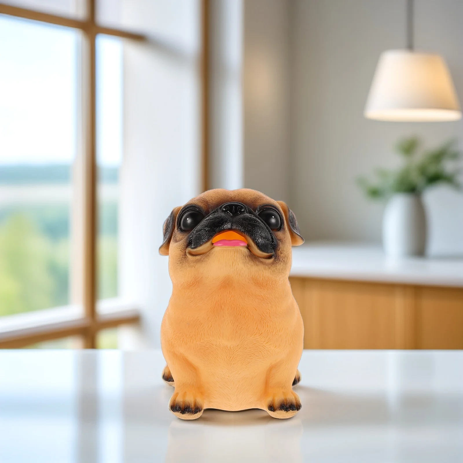 

Puppy Piggy Bank Glass Figurines Resin Statues Home Decor Khaki Dog Shape Coin Box Savings Children Gift Lucky Prosperity Animal