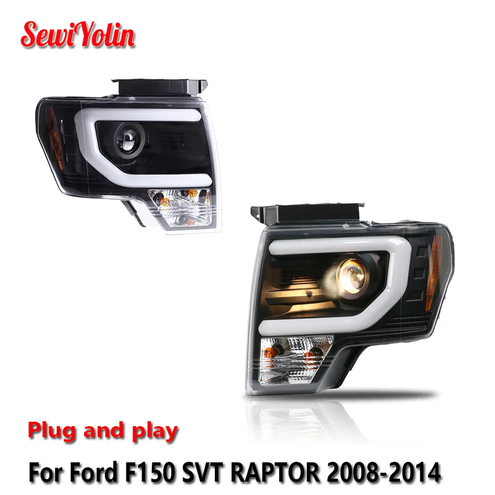

Car LED Headlight Light Assemblies Ford F150 SVT RAPTOR 2008-2014 Auto Fog DRL Brake Turn Signal Lamp Plug and Play
