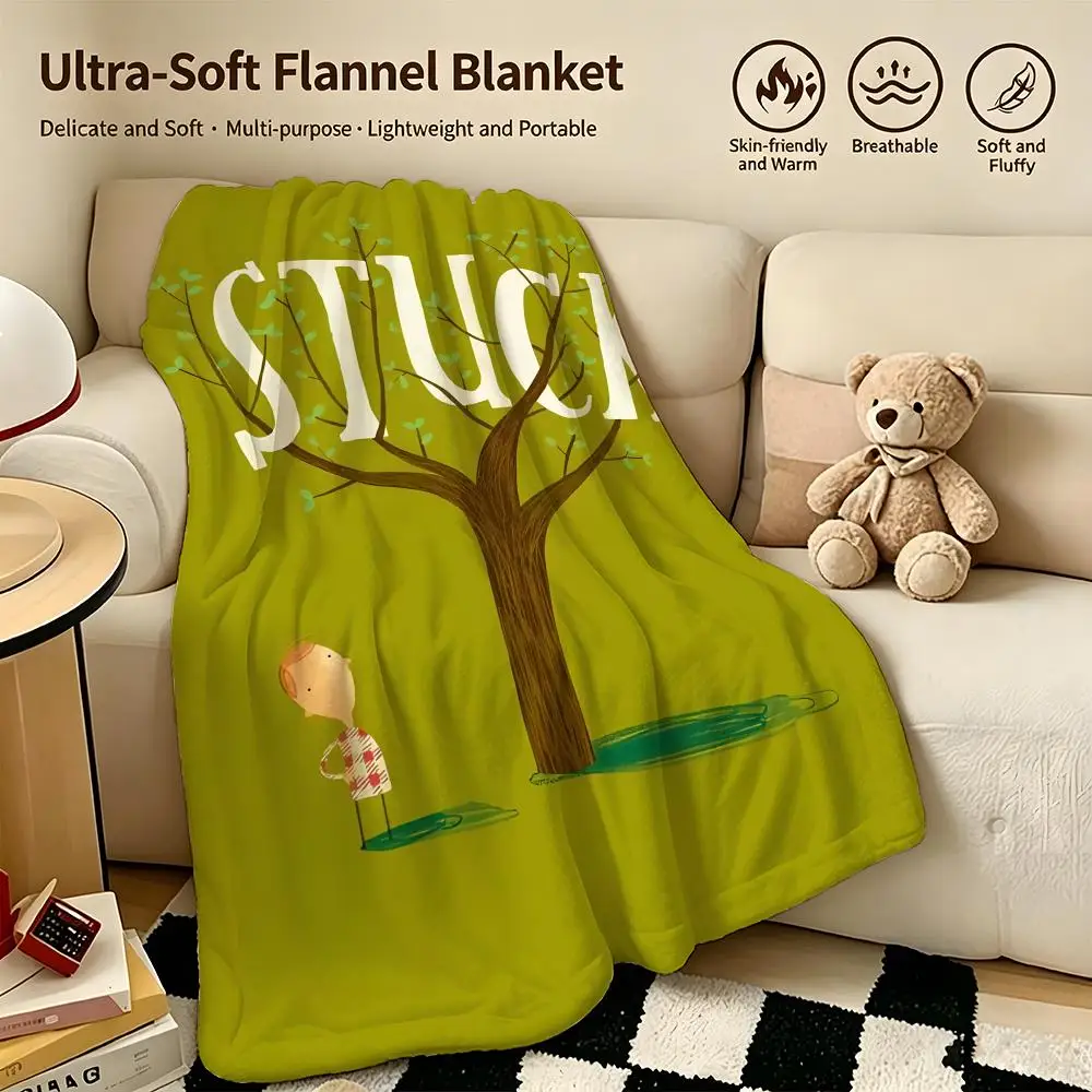 artist O-Oliver Jeffers-S Throw Warm Soft Flannel Blanket, Multi-use for Sofa Bed Camping Travel Nap