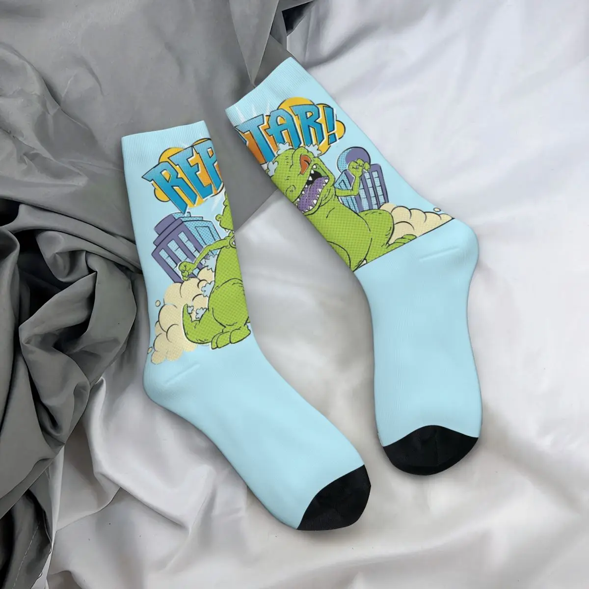 Reptar Socks Autumn City Destroyer Stockings Modern Women Men Soft Socks Graphic Cycling Anti Bacterial Socks