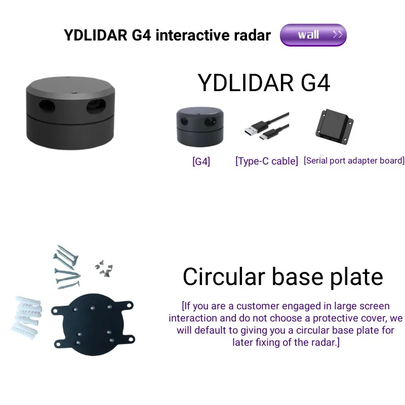 YDLIDAR G4 Lidar 16M Laser lidar ranging sensor for robot Navigation and obstacle avoidance and Ground wall screen interaction