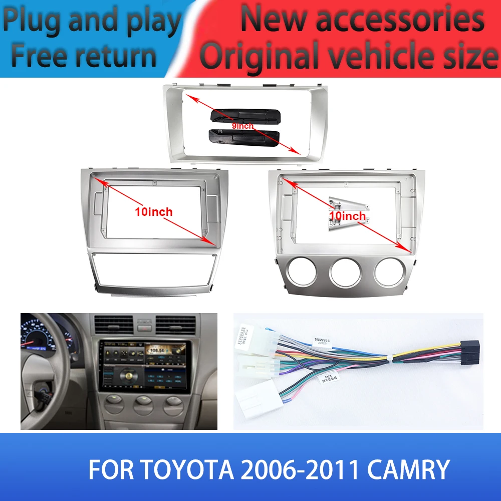 

FOR TOYOTA 2006-2011 CAMRY Car Radio Android Stereo audio multimedia panel frame cables navigation universal modificatio 10inch