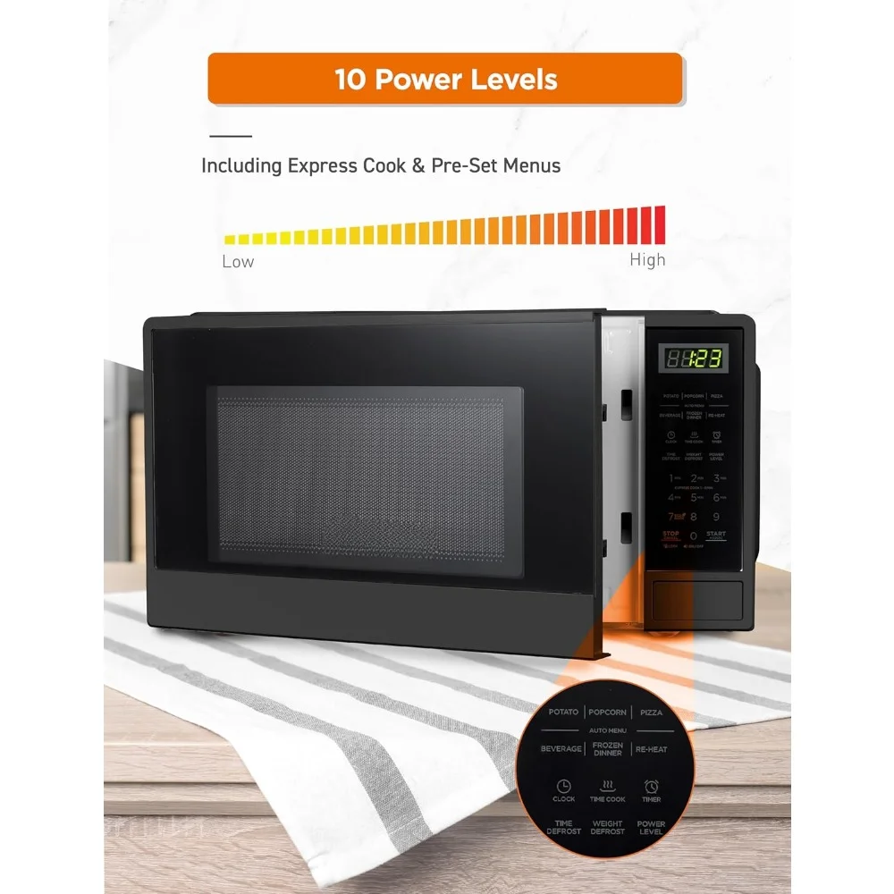 Oven Microwave dengan kabinet hitam, 1.1 kaki kubik Oven Microwave, Desktop Microwave Oven