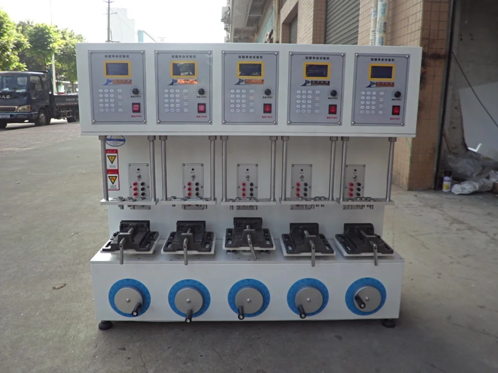 5 Stations Electronic Switch Button Life Testing Machine Click Fatigue Tester