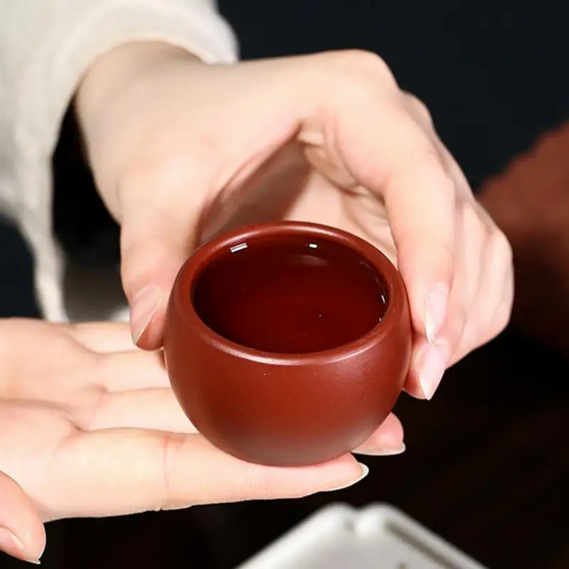 Handmade Yixing Purple Clay Master Cup 50ML Chinese Travel Tea Bowl Customized Tea Set Accessory For Tea Lovers