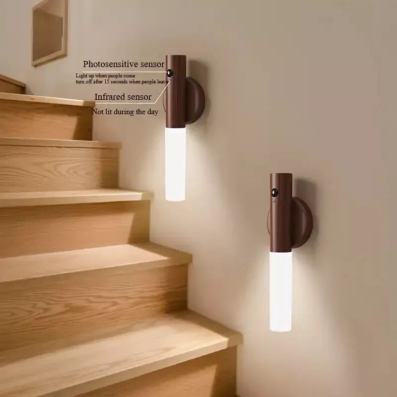 1/2/3/4PCSLED Wall Light with Motion Sensor Rechargeable Magnetic Night Light Suitable for Bedroom Stairs and Hallway Decoration