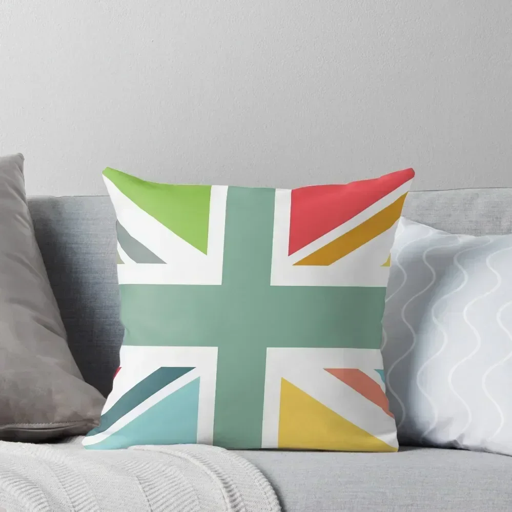Colourful Union Jack flag Throw Pillow Christmas Throw Pillows Covers Christmas Pillow Covers home decor items pillow