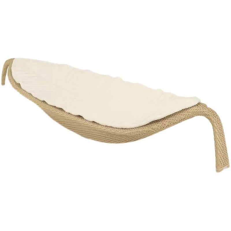 Leaves shape Outdoor beach PE rattan sunbed sun lounger lounge chair