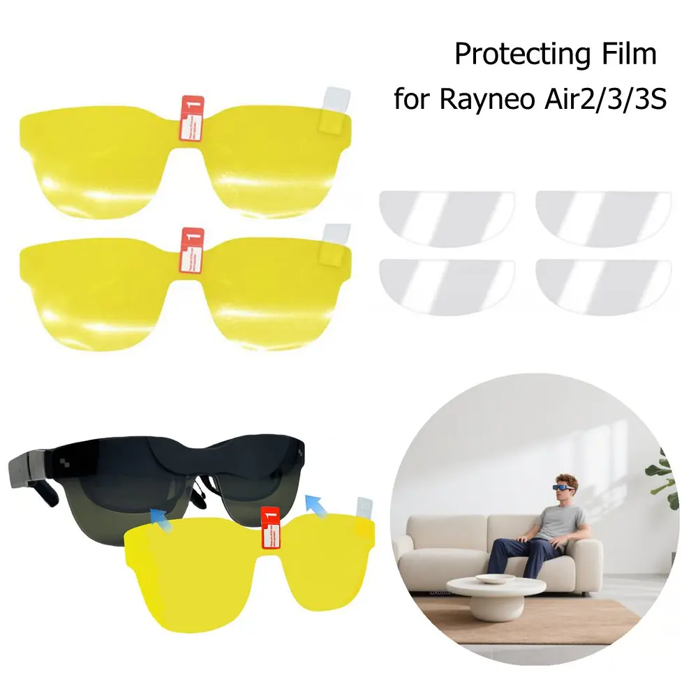 For RayNeo Air3/Air2/Air3S/3S Pro AR Glasses Protective Film Set Scratch-resistant HD Transparent Lens Protector Accessories