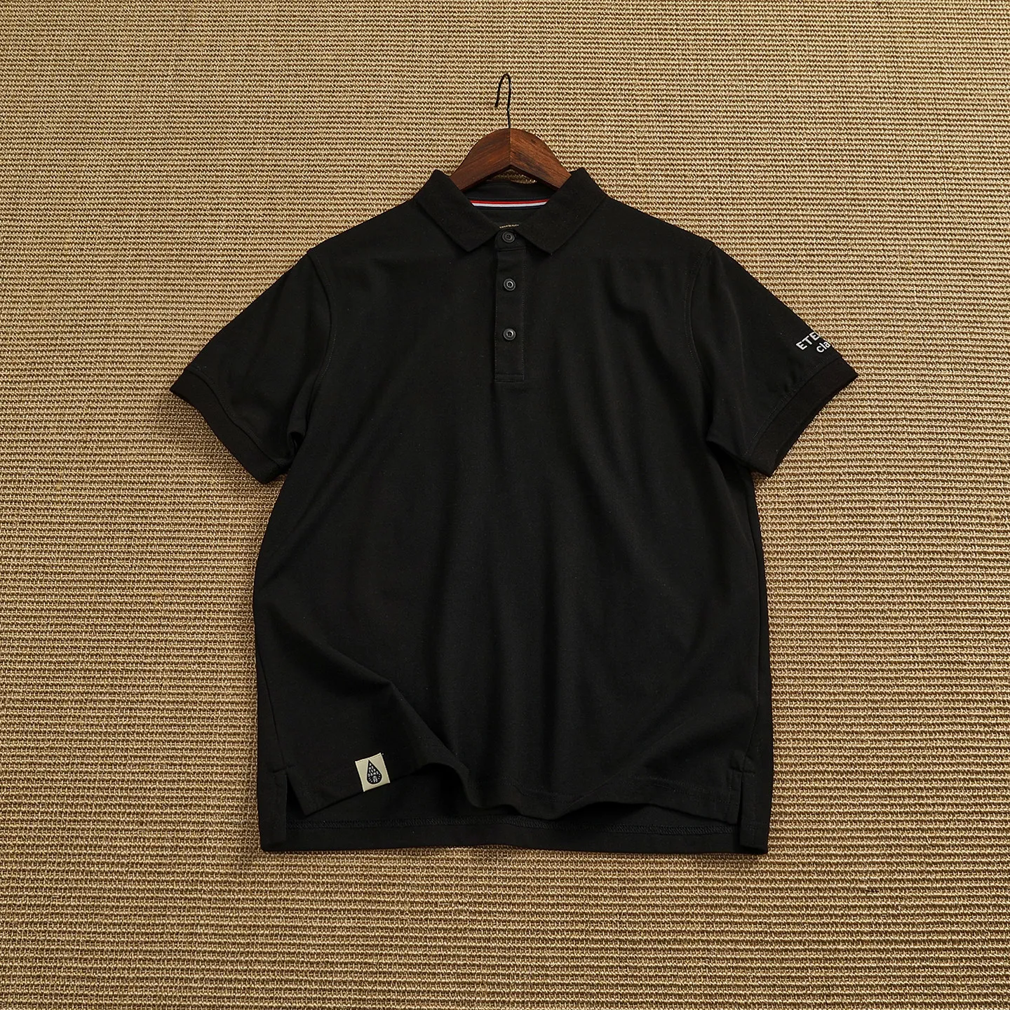 Summer new Polo shirt men's casual lapel breathable top simple cuff embroidery commuter short sleeves
