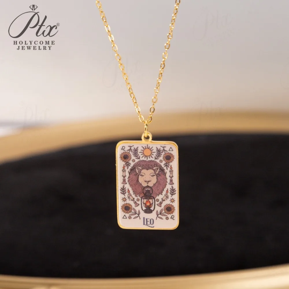 12 Sternzeichen Anhänger Halskette Unisex Design Tarot Schmuck Trendiges Geburtstagsgeschenk für Sie Einzigartige Kollektion im Angebot Großhandelspreis – Detail 12