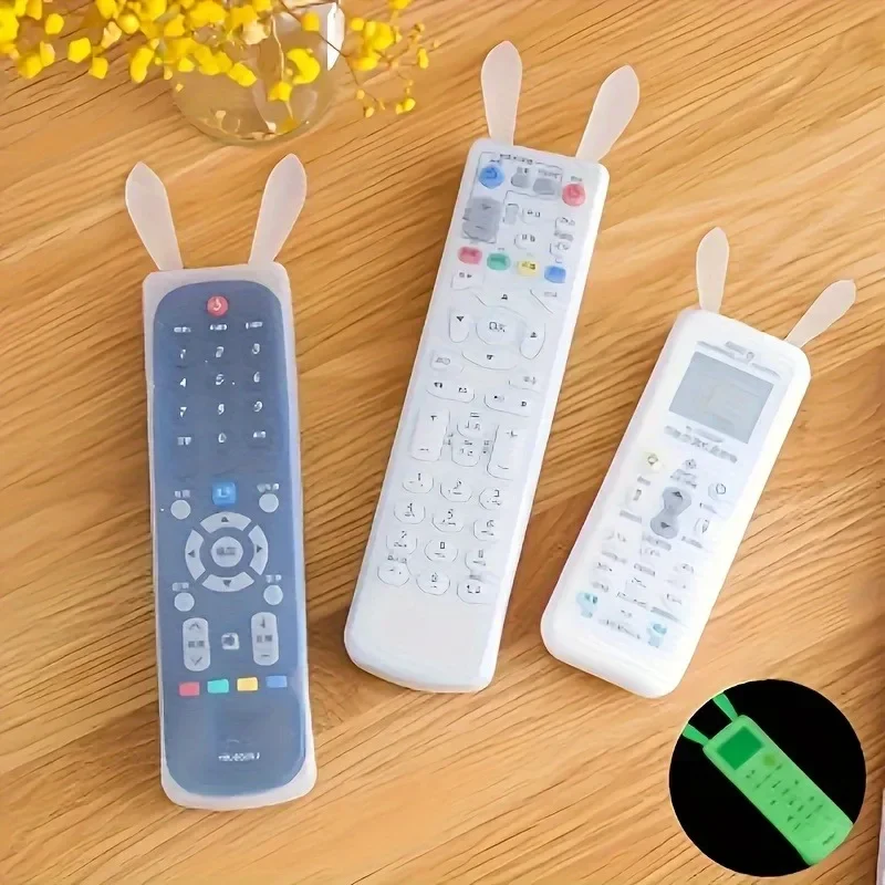 1pc Luminous Dustproof Silicone Remote Control Covers TV & AC Remote Control Case Dust Protect Storage Bag