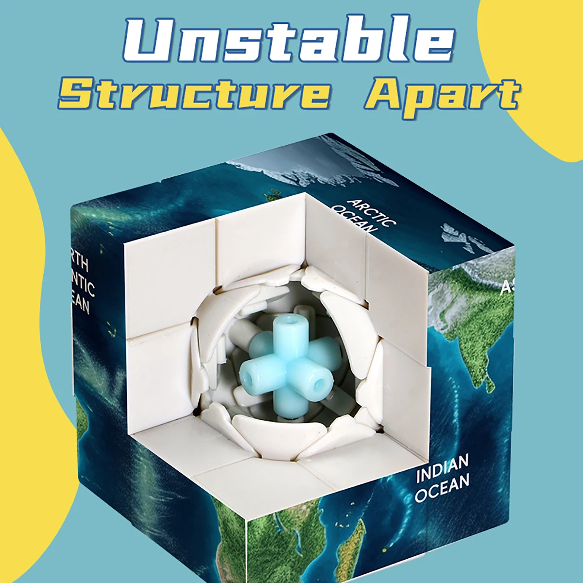 Magiczna Kostka 3x3x3 3D UV Mapa Świata układanka antystresowa profesjonalna płynna gra szybkościowa zabawka dla dzieci prezent