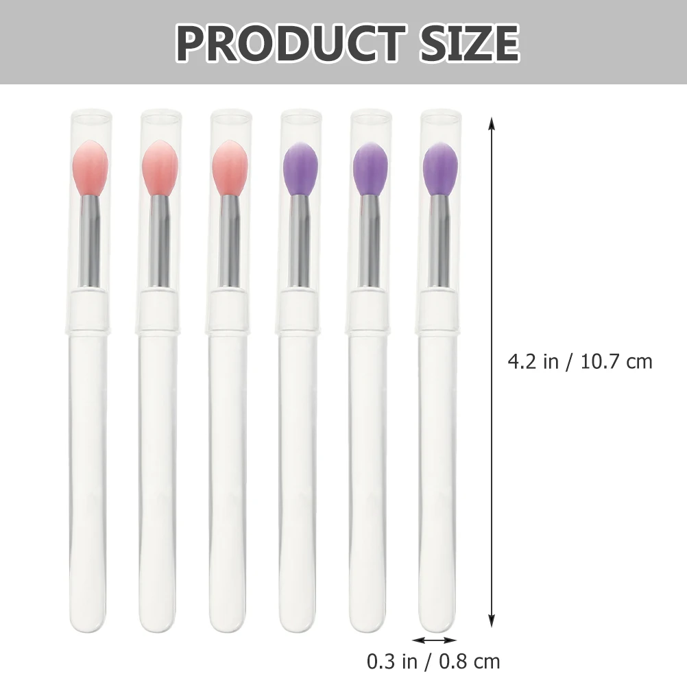 

6 Pcs Silicone Lip Mask Brush Gloss Eyeshadow Applicators Compact Lightweight Portable for Salon Home Use Beginner Professional