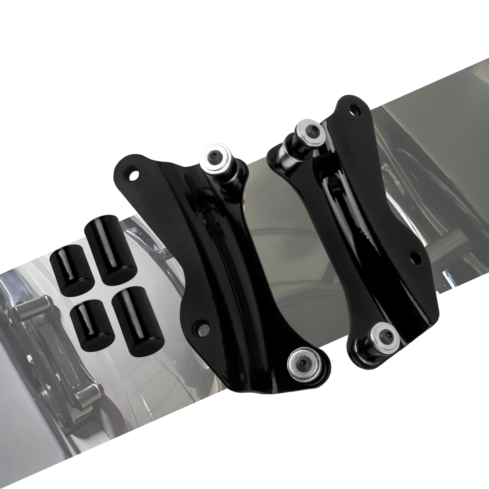 Motorcycle OEM Replacement Upgraded 4 Point Docking Hardware Kit Cover Detachable For Harley Touring Street Glide 2014-2025
