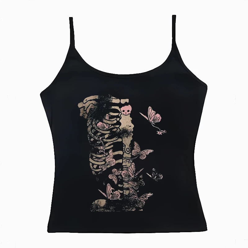 

2000s Y2K Top Emo Girls' Aesthetics Summer Baby T-shirt Street Wear Harajuku Letter Pattern Retro Crop Top