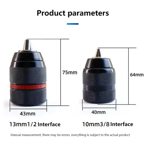 Imagen 2 del producto Portabrocas sin llave de Metal resistente, 1/2-20UNF, 10mm, 13mm, vástago hexagonal/SDS/enchufe, adaptador hembra cuadrado, herramienta de Hardware