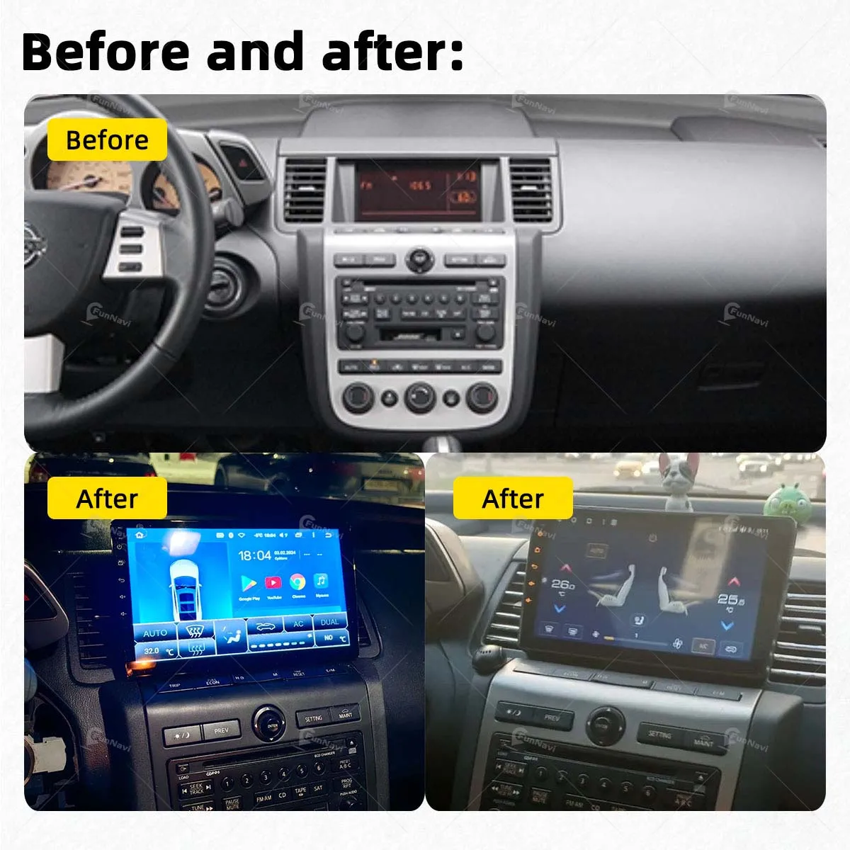 2 Din Android Car Radio for Nissan Murano Z50 2002 - 2008 Multimedia Player Screen Navigation GPS Carplay Auto Stereo WiFi FM