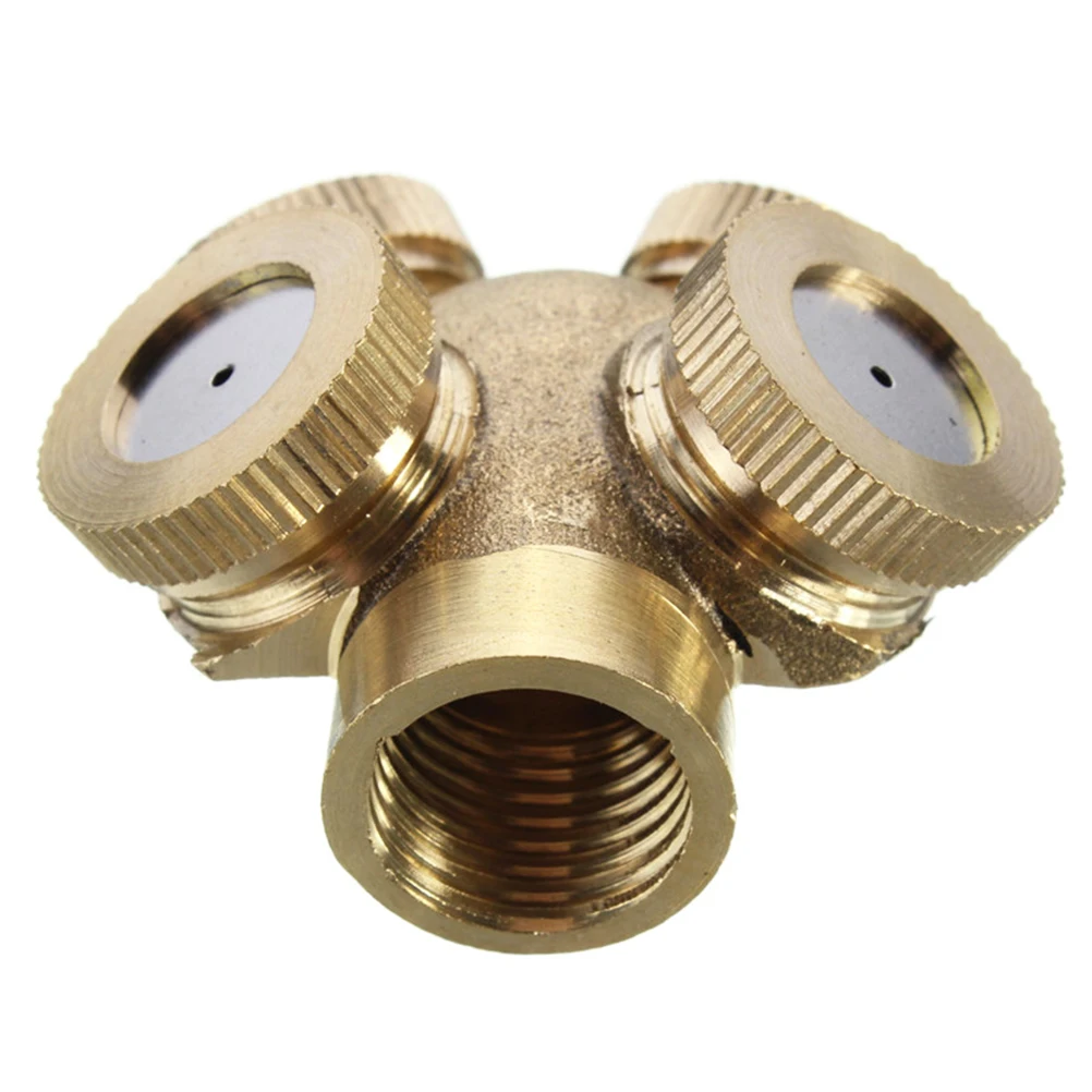 

4 Hole Spray Nozzle Misting Sprinkler Head Water Sprayer Lawn Irrigation Cooling Roof Atomization