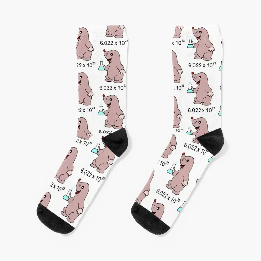 Avogadro's Number Pun. Cute Mole Chemist Socks professional running new year warm winter luxe Women's Socks Men's