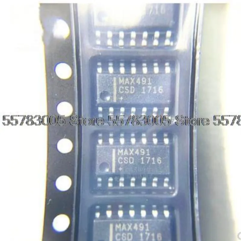 

10PCS New MAX491CSD+T MAX491CSD SOP14 Low power swing limiting rate RS-485/RS-422 transceiver chip IC