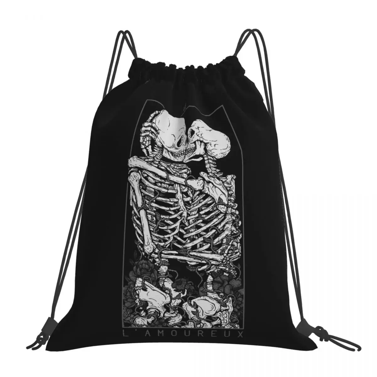 The Lovers Backpacks Casual Portable Drawstring Bundle Pocket Shoes Bag Book Bags For Man Woman School