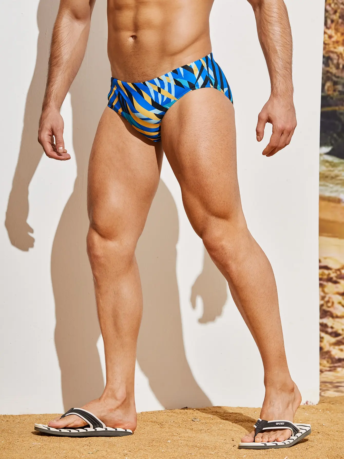 Men\'s Adult Triangle Racing Professional Competition Questions: Reduce Resistance in Tight Swimsuit