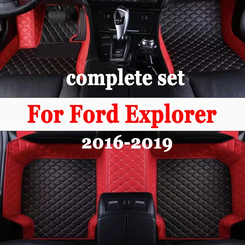 Car Floor Mat For Ford Explorer Classic U502 7seat 2016~2019 Non-slip Pad Waterproof Pads Rugs Leather Floor Mat Car Accessories