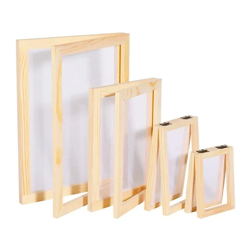 

【FITTING】Деревянный экран для изготовления бумаги для поделок из бумаги своими руками — 4 размера, A4, A5, A6, A7 в комплекте (формы и рамка для изготовления бумаги)