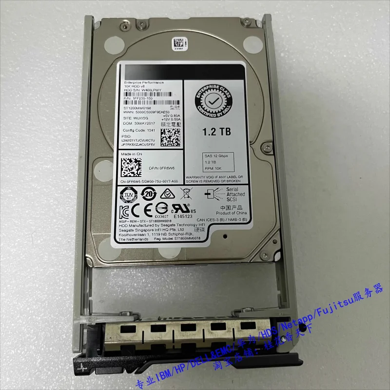

Used For Dell 0FR6W6 1.2T 10K SAS 12G ST1200MM0198 2.5 FR6W6 Hard Drive