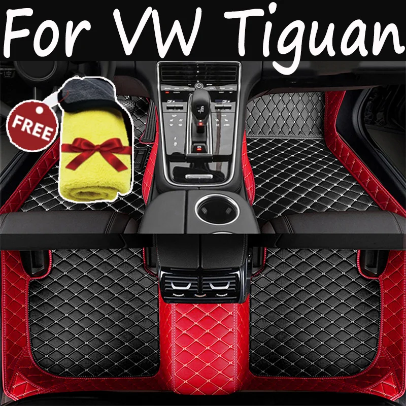 Car Mats Floor For Volkswagen Tiguan Allspace LWB 2017~2022 7seat Leather Not Computer Box Under The Driver Seat Car Accessories